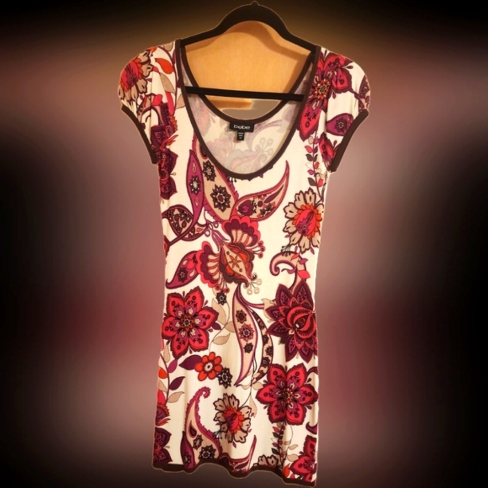 Bebe short dress ,soft material puff short sleeves